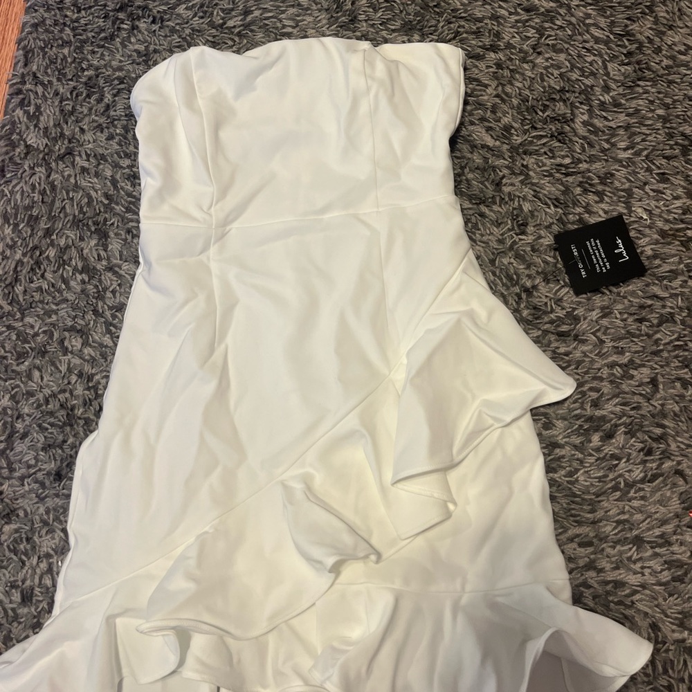 COPY - White ruffle dress lulus